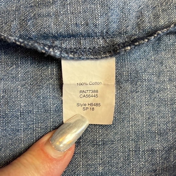 J Crew Chambray Ruffle 3/4 sleeve Dress size 4 - Picture 6 of 9